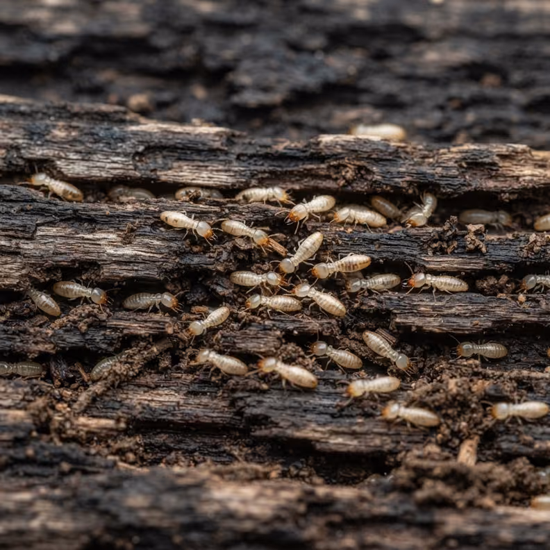 Subterranean termites in damaged wood